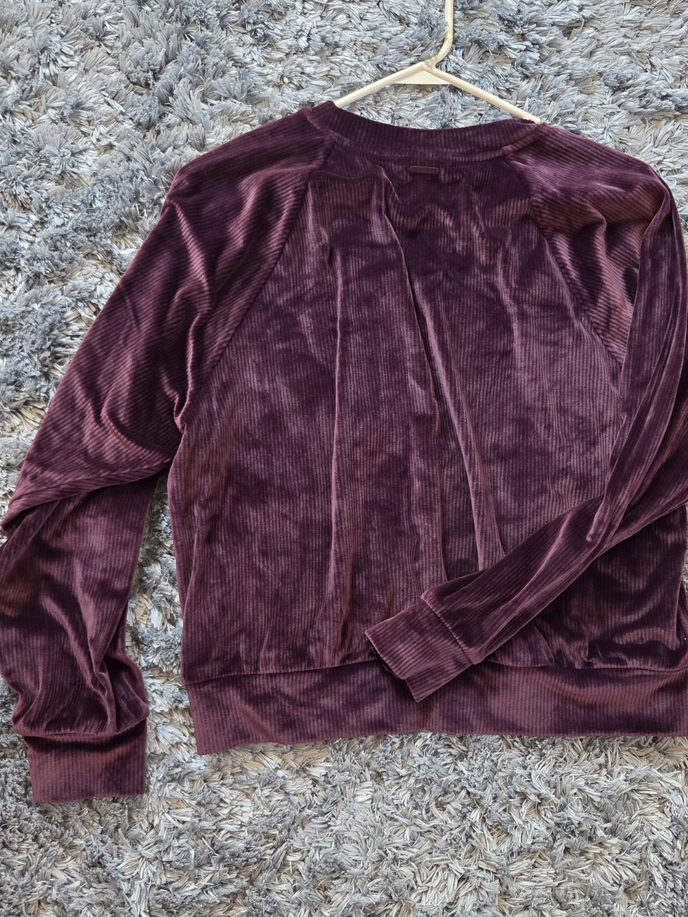 Victoria's Secret Velvet Ribbed Crewneck Sweater - Plum
